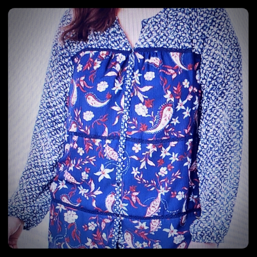 NIP paisley peasant type shirt 3x roamans shirt